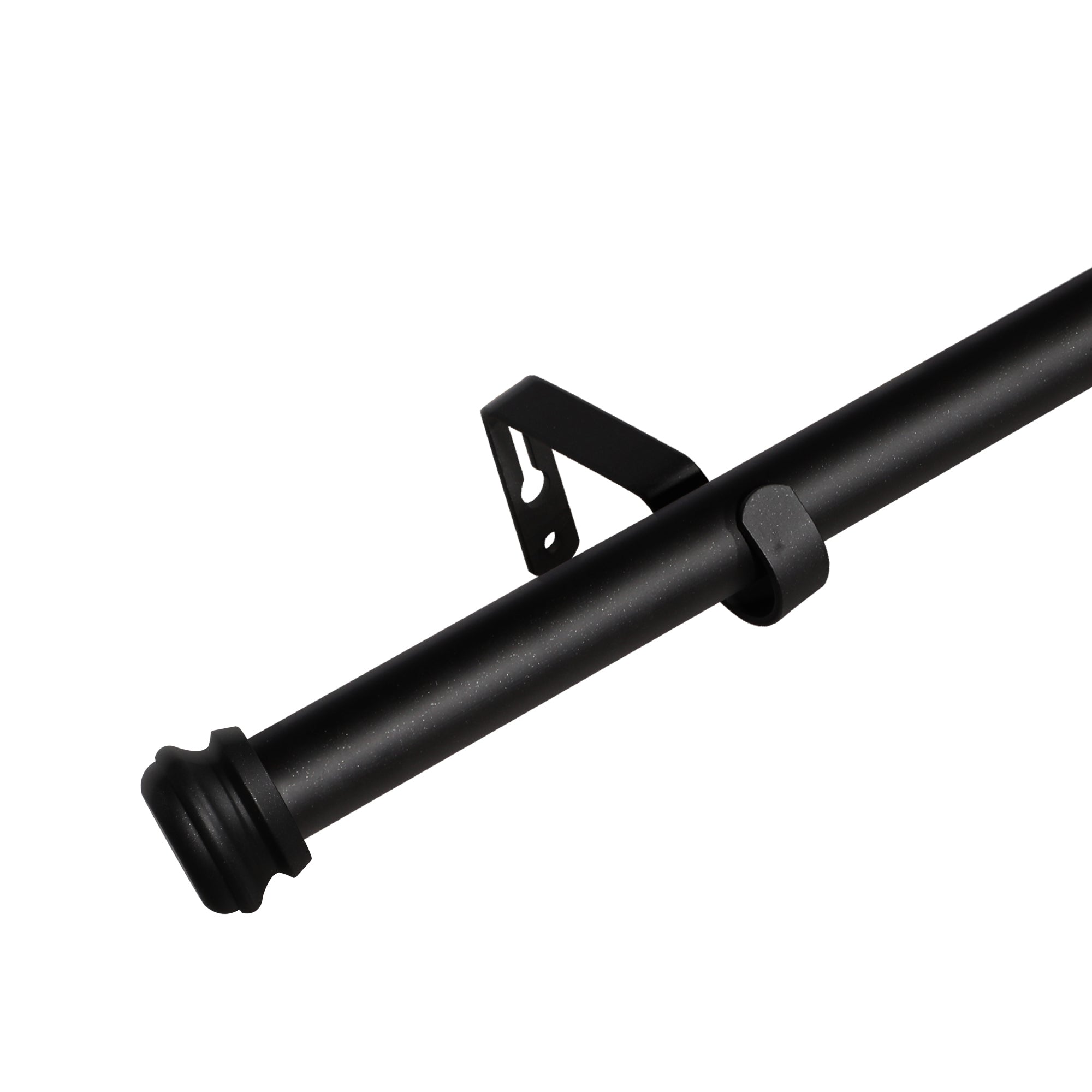 Window Single Curtain Rod- Adjustable sizes: 28"-48", Black