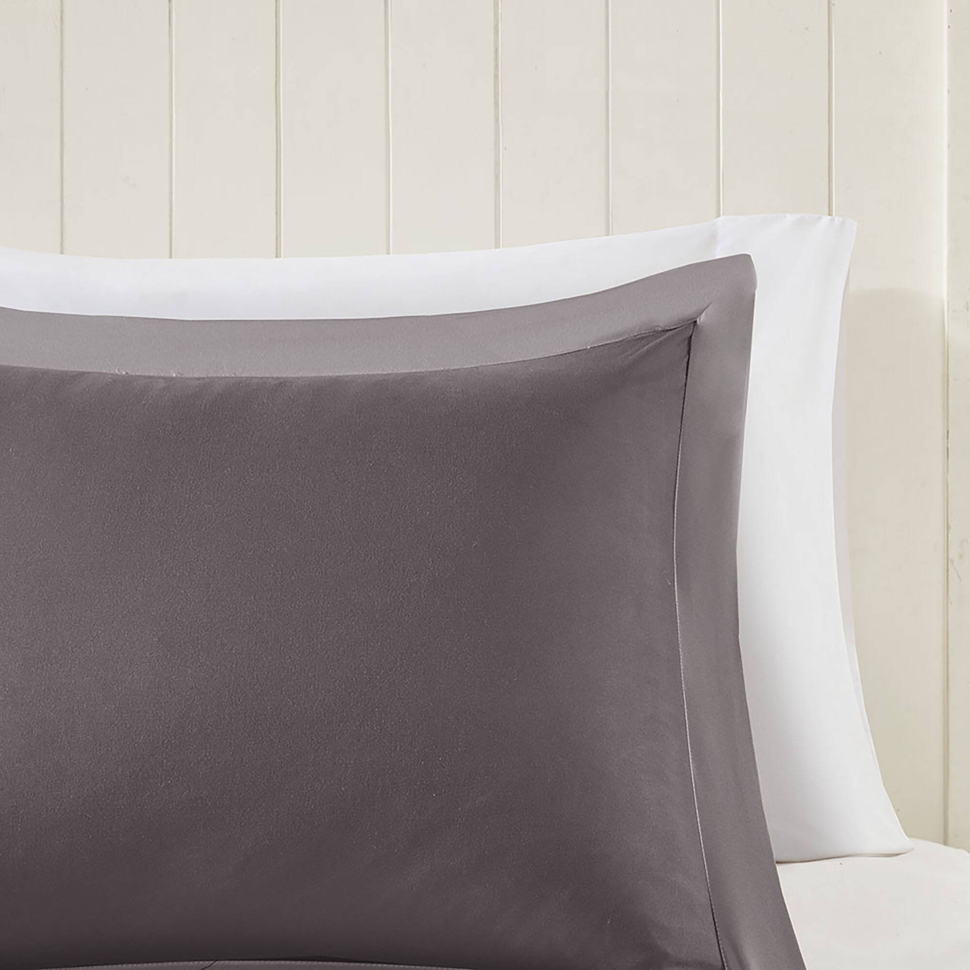 Larkspur - 3M Scotchgard Diamond Quilting Reversible Down Alternative Comforter Set - Charcoal / Gray