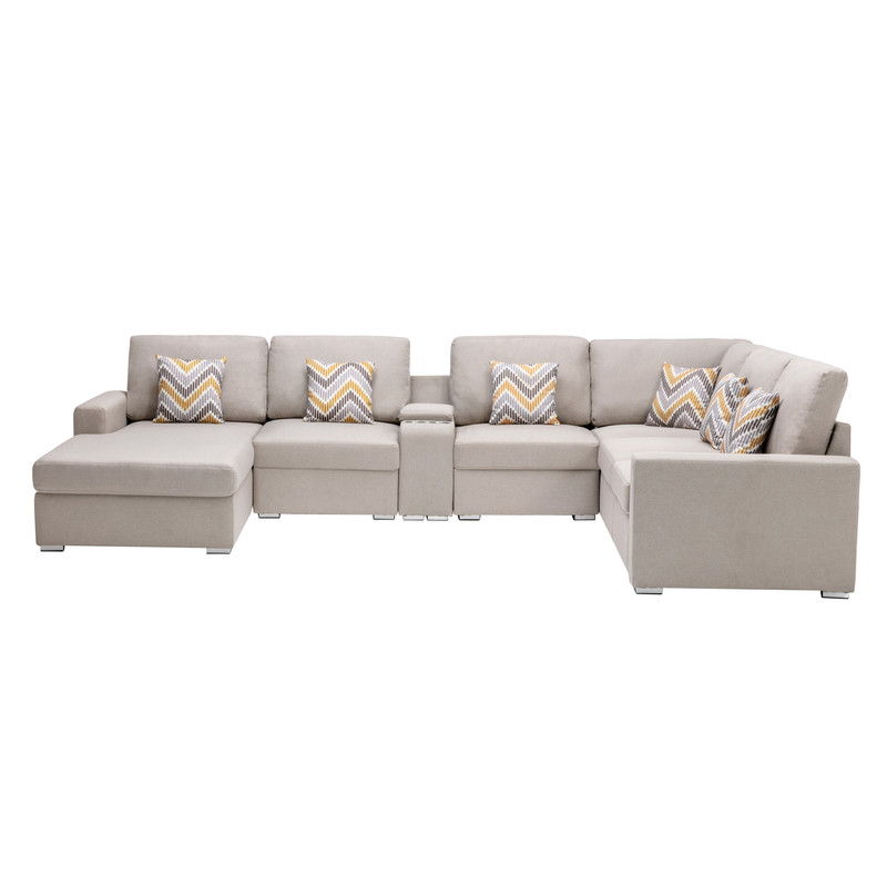 Nolan - 7 Piece Sectional Sofa With Pillows And Interchangeable Legs