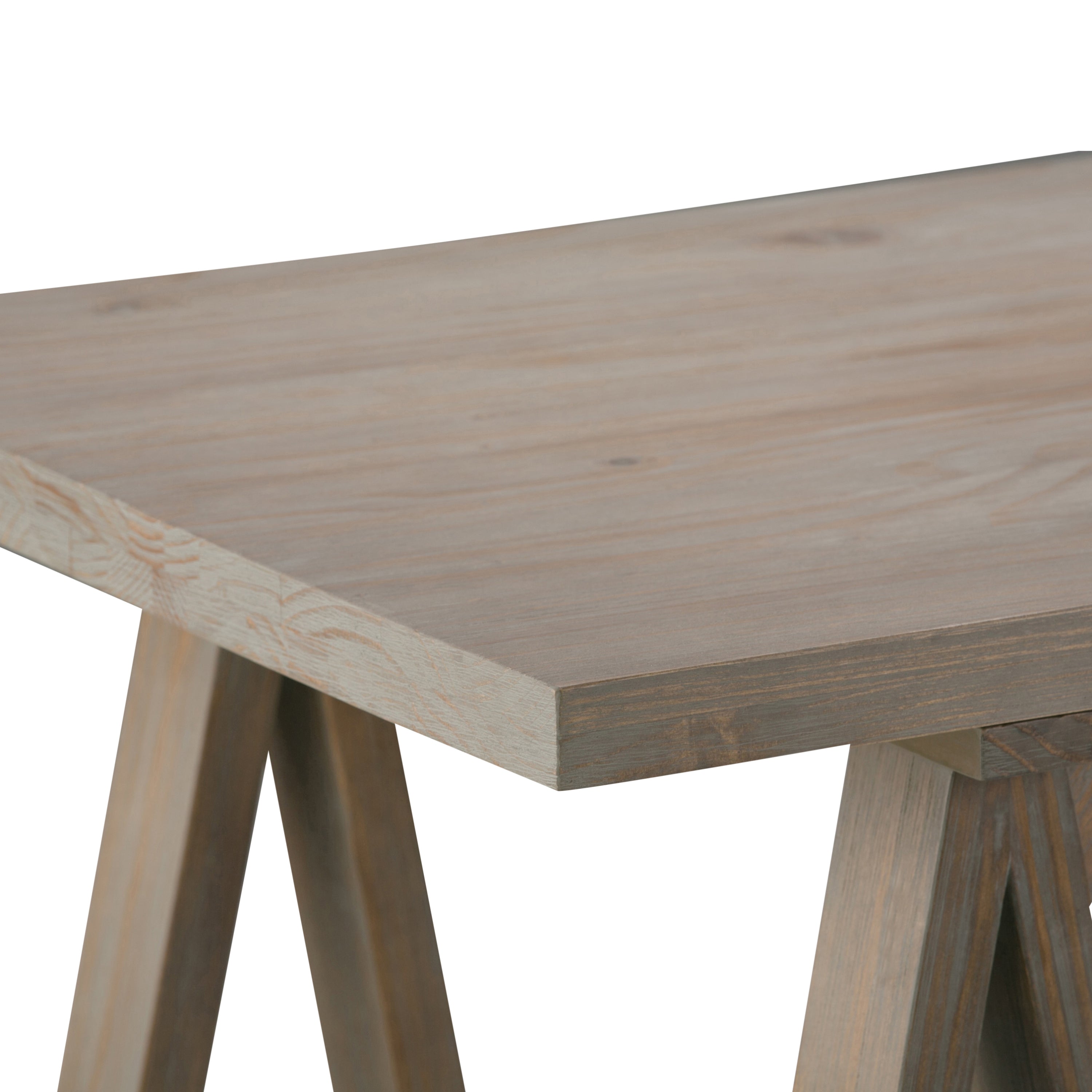 Sawhorse - Writing Desk - Distressed Grey