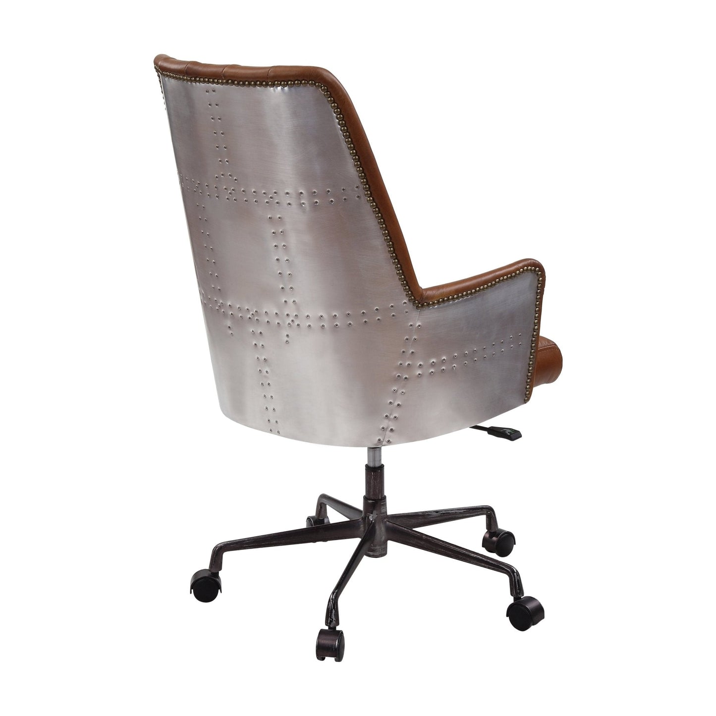 ACME Salvol Office Chair, Sahara Leather & Aluminum 93176