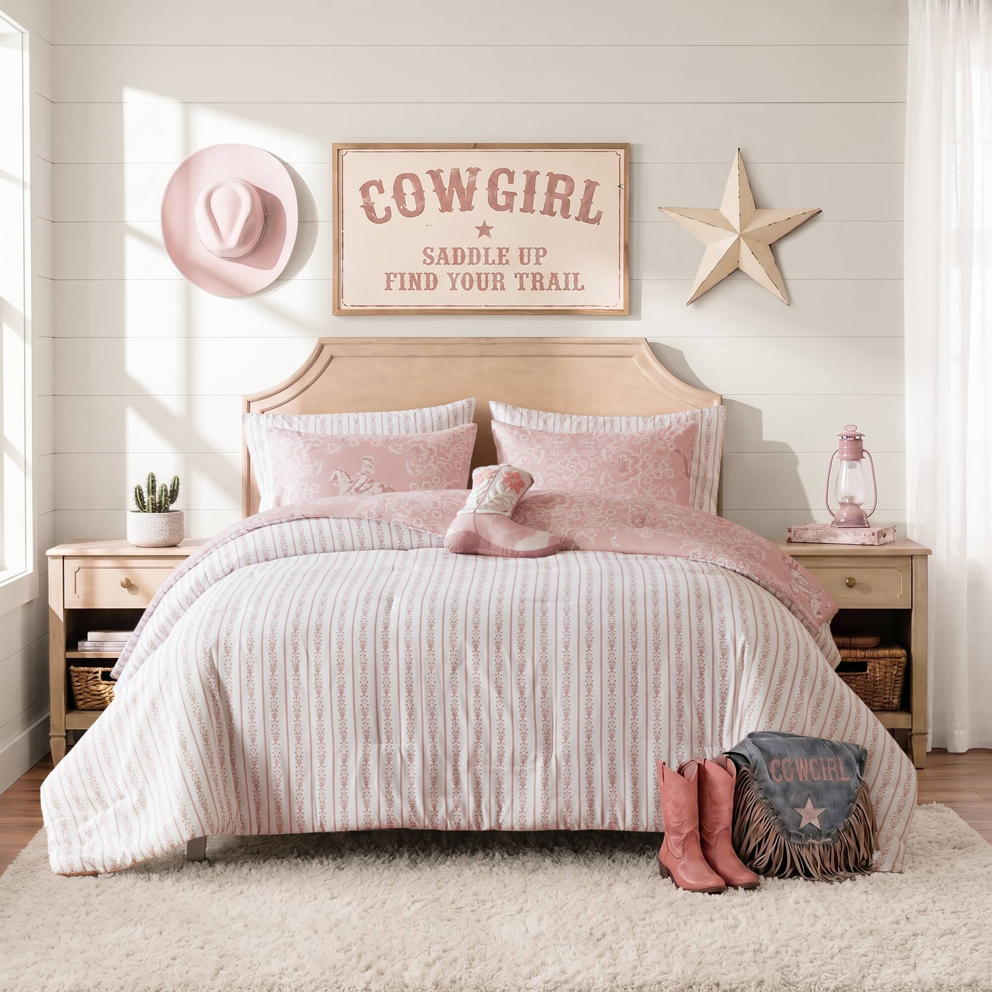 Jesse - Twin Long Comforter Set - Pink